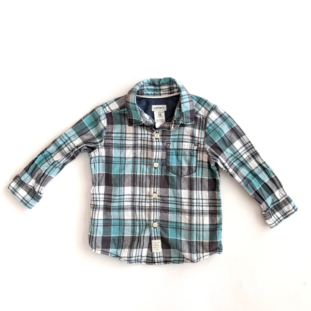 Carter's Plaid Long Sleeve Button Up Shirt